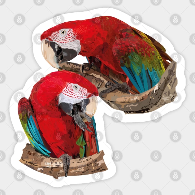 Red-and-green Macaw Sticker by obscurite